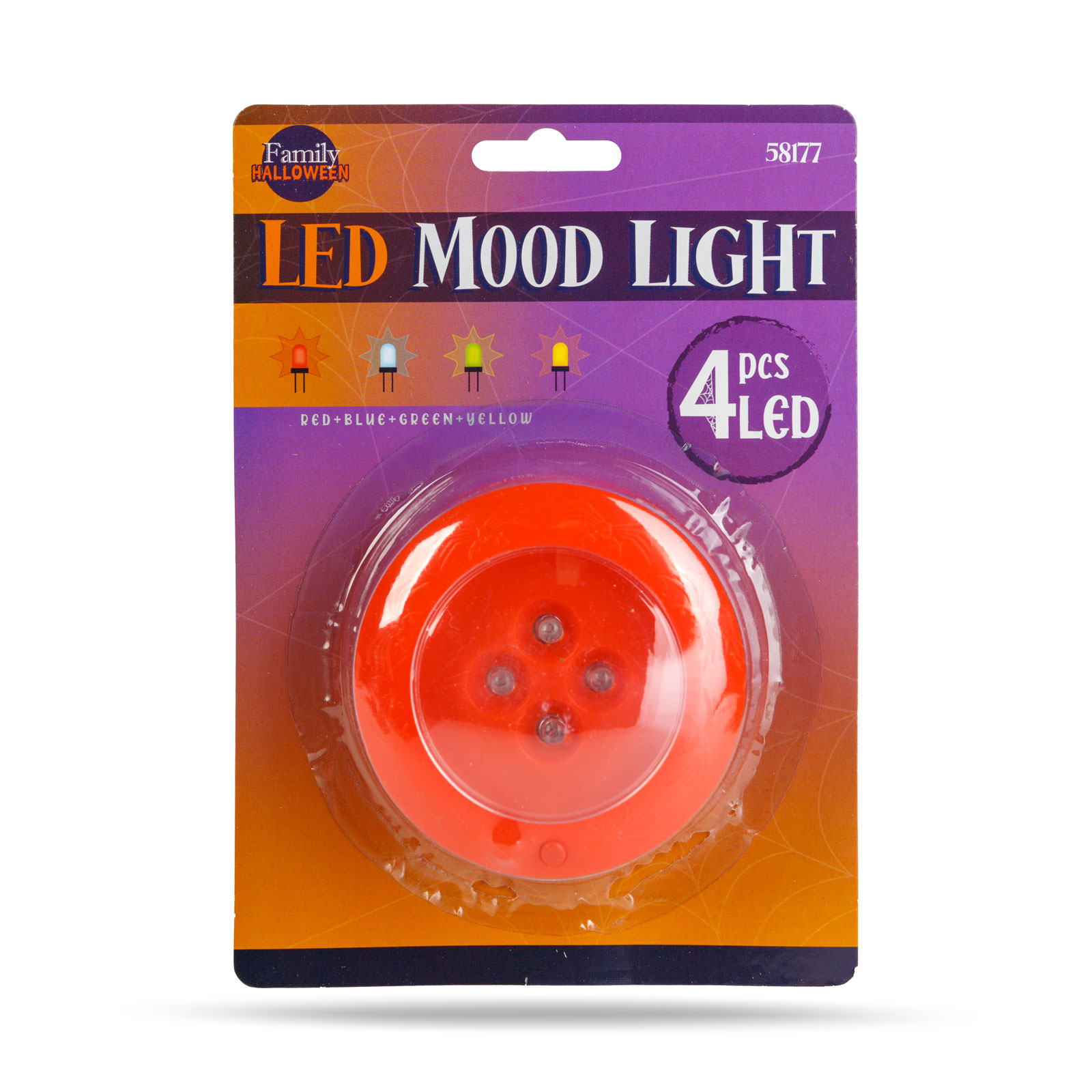 Halloween-i LED hangulatvilágítás - 4 színű LED - 2 x AAA - narancs - 77 x 35 mm - Image 3