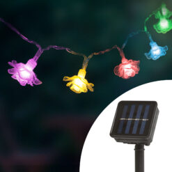 LED szolár fényfüzér - virág - 2,3 m - 20 LED - színes - Image 3