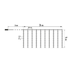 Fényfüggöny - 100 db hidegfehér microLED-del - 3 x 1 m - 230V - távirányítós - Image 3