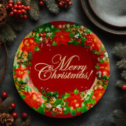 Karácsonyi kínálótál - műanyag - "Merry Christmas" - 37,5 cm - Image 3