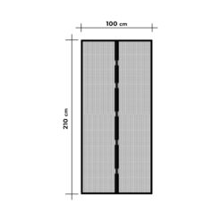 Szúnyogháló függöny ajtóra - mágneses - 100 x 210 cm - fekete - Image 4