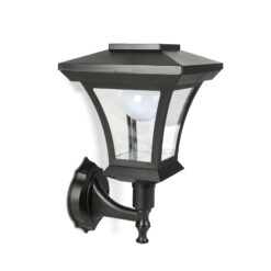 LED-es szolár lámpa - fali - 21 x 21 cm - 8 LED - fekete - melegfehér - Image 4