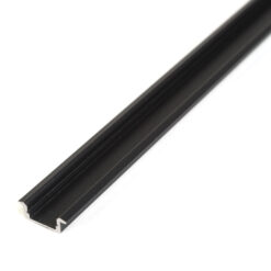 LED aluminium profil sín - 2000 x 23(17) x 8 mm - süllyeszthető U profil - fekete - Image 4