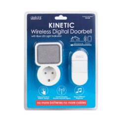 Digitális elem- és vezeték nélküli csengő - Kinetic - 220-240V AC aljzat - fehér - kék LED - Image 4