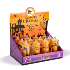 Halloween-i LED gyertya dekoráció - sírkő - narancs LED - 3 x LR1130 - 5 x 5 x 10 cm - Image 4