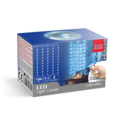 Fényfüggöny - 100 db hidegfehér microLED-del - 3 x 1 m - 230V - távirányítós - Image 4