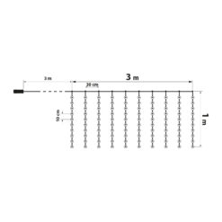 Fényfüggöny - 100 db melegfehér LED-del - 3 x 1 m - 230V - távirányítós - Image 4