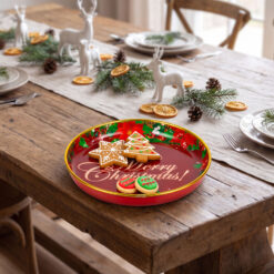 Karácsonyi kínálótál - műanyag - "Merry Christmas" - 22 cm - Image 4