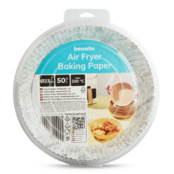Air fryer sütőpapír - olaj nélküli sütőhöz - mintás, kör - 23 cm - 50 db / csomag - Image 4