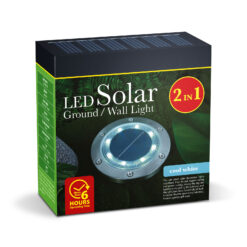LED-es leszúrható / fali szolár lámpa - kör alakú - SMD LED - hidegfehér - 12 cm - Image 5