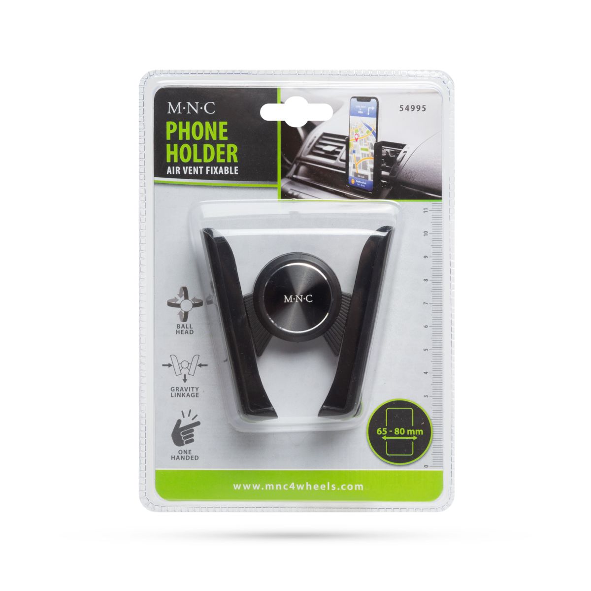 Telefontartó - szellőzőrácsra rögzíthető - fekete - Image 5