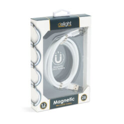 Mágneses adatkábel - MicroUSB - 2A - fehér - Image 3